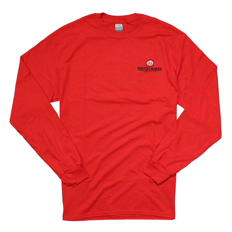 Pretzelmaker Uniform Logo Tee - Long Sleeve - Red - CLEARANCE